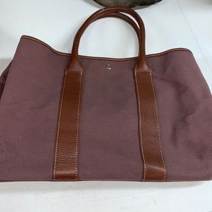 Women’s Canvas Tote with Leather Handle $ Detail